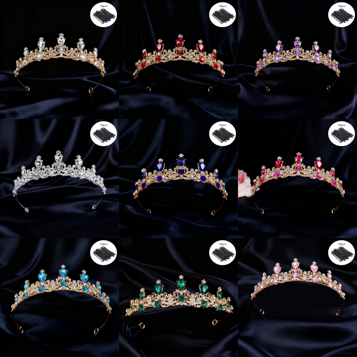 Event & Party Supply - Bruidstiara Vintage Scroll Strass Koningin Kroon
