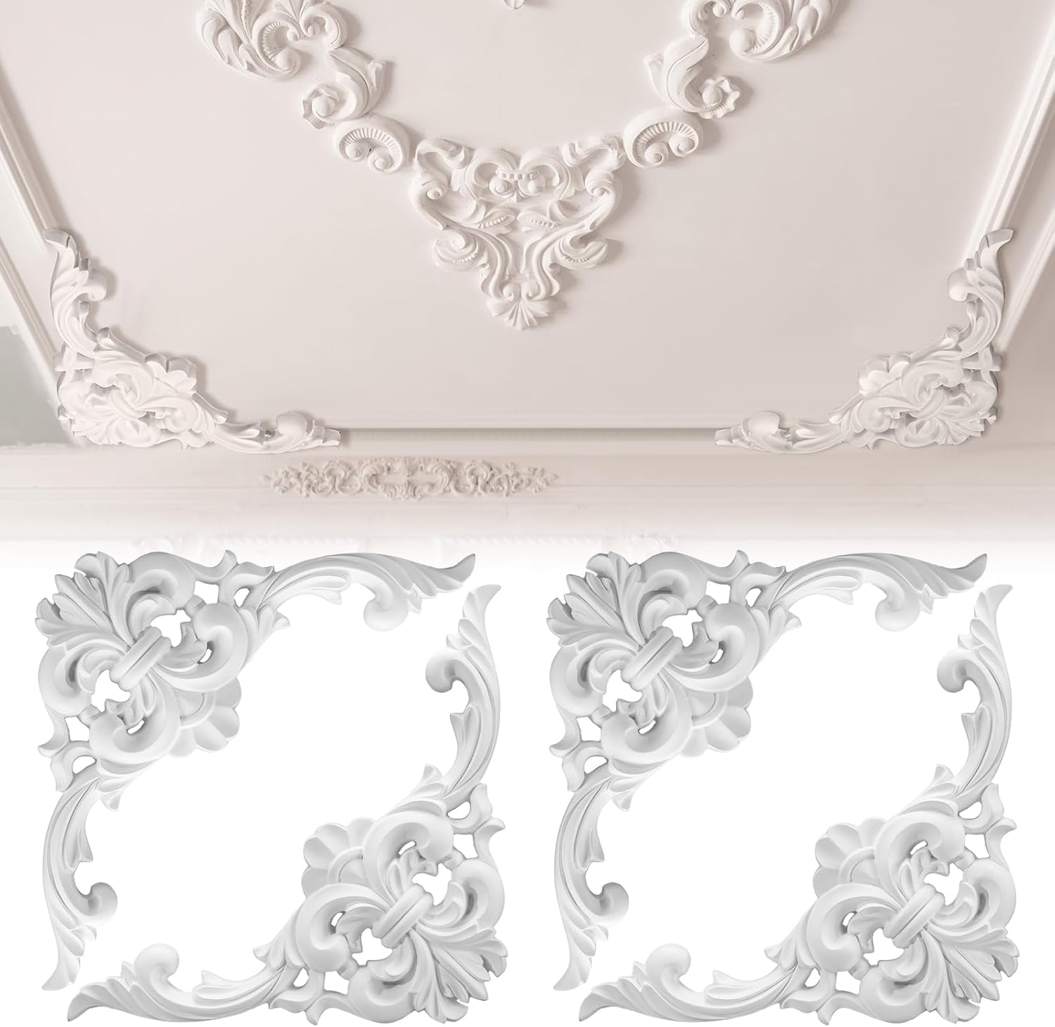 Flower Wall Panel - PU Plafondlijsten Set Hoekdecoratie Wanddecoratie voor