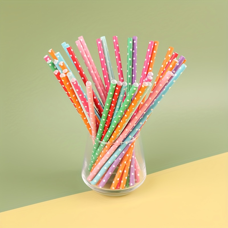Paper Straw Color - 100 stuks kleurrijke wegwerp papieren rietjes