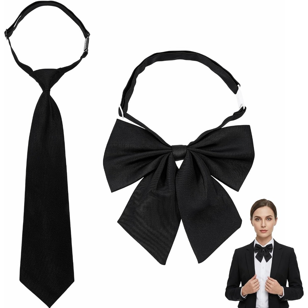 Event & Party Supply - Zwarte vlinderdassen voor dames, grote voorgeknoopte