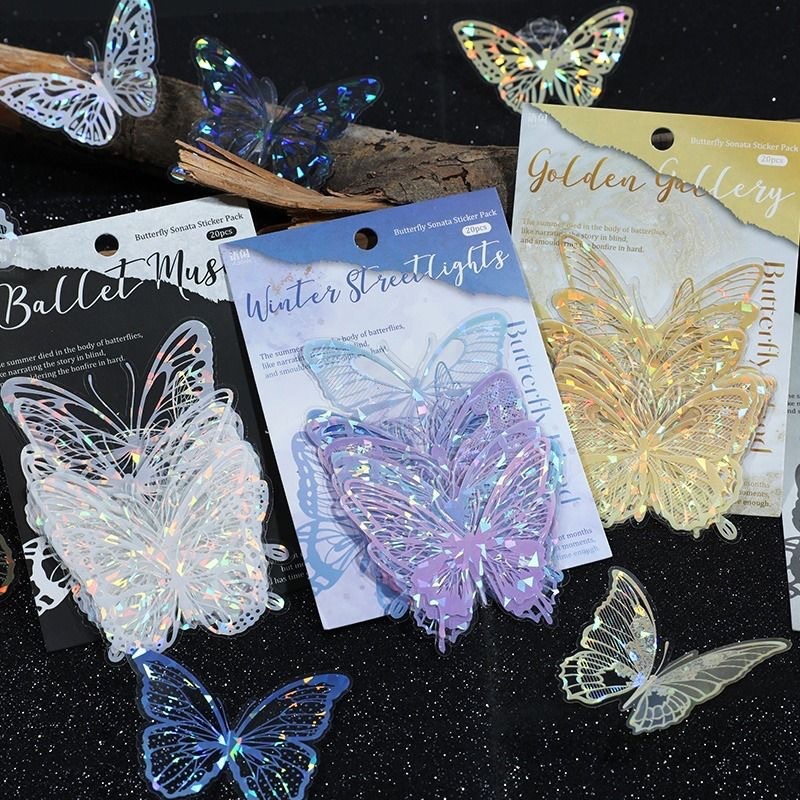 Party Event Supplier - DIY 3D Bronzing PET Vlinder Sticker