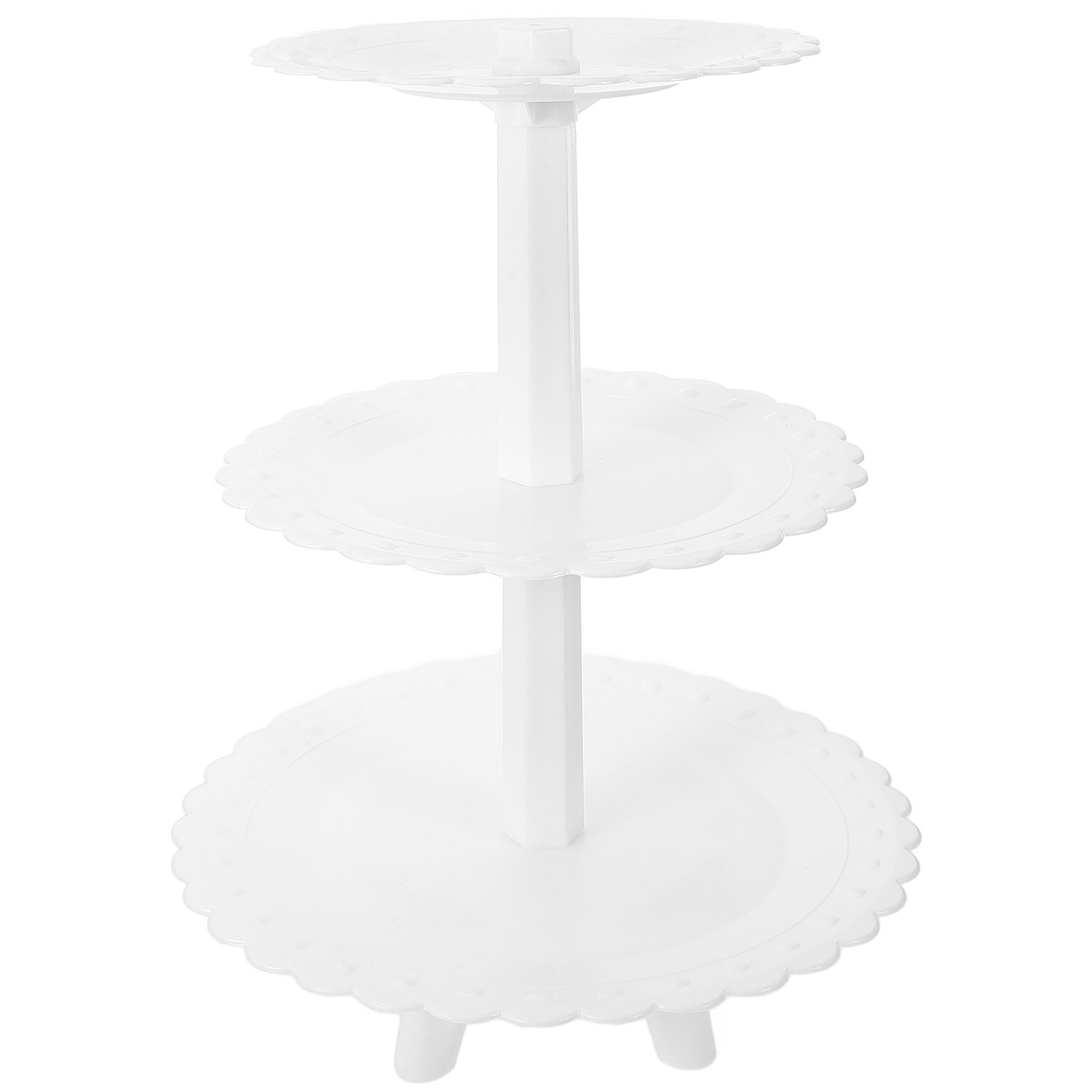 Cupcake Stand Tier - Drie-laags plastic taartplateau voor bruiloften, verjaardagsfeesten,