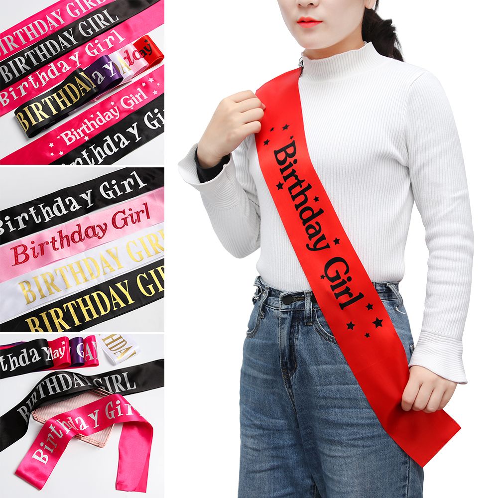 Birthday Sash Glitter - Verjaardag meisje glitter satijnen sjerp linten