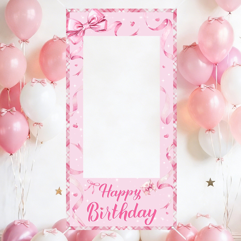 Roze strik fotobooth frame, zo - Photo Booth Frame recensie en prijs