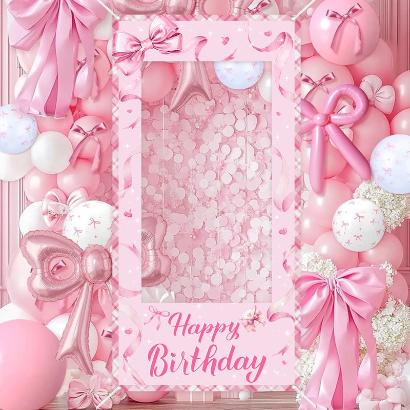 Roze strik fotobooth frame, zo - Photo Booth Frame recensie en prijs