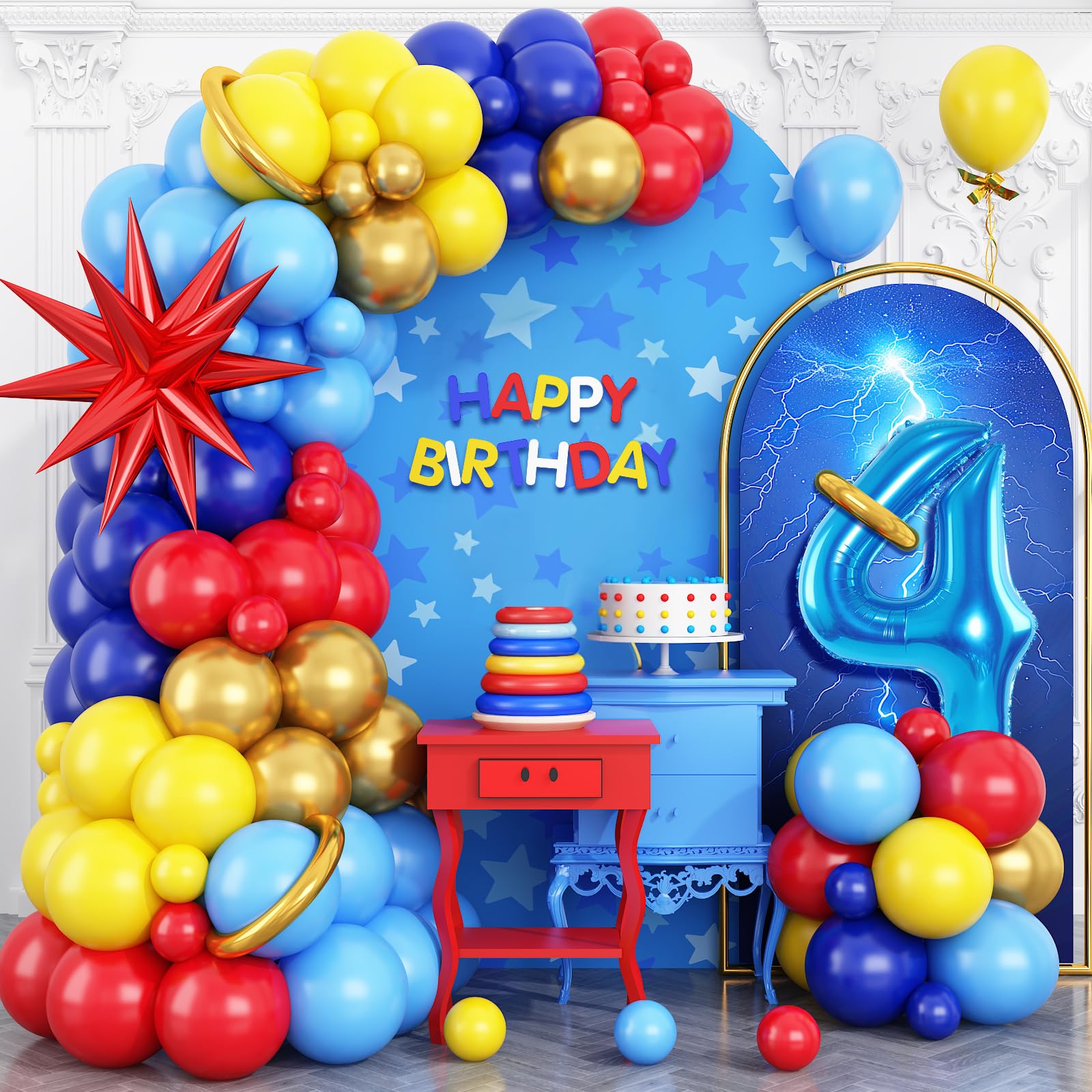 Rode, gele en blauwe latex bal - Balloon Arch Kit recensie en prijs