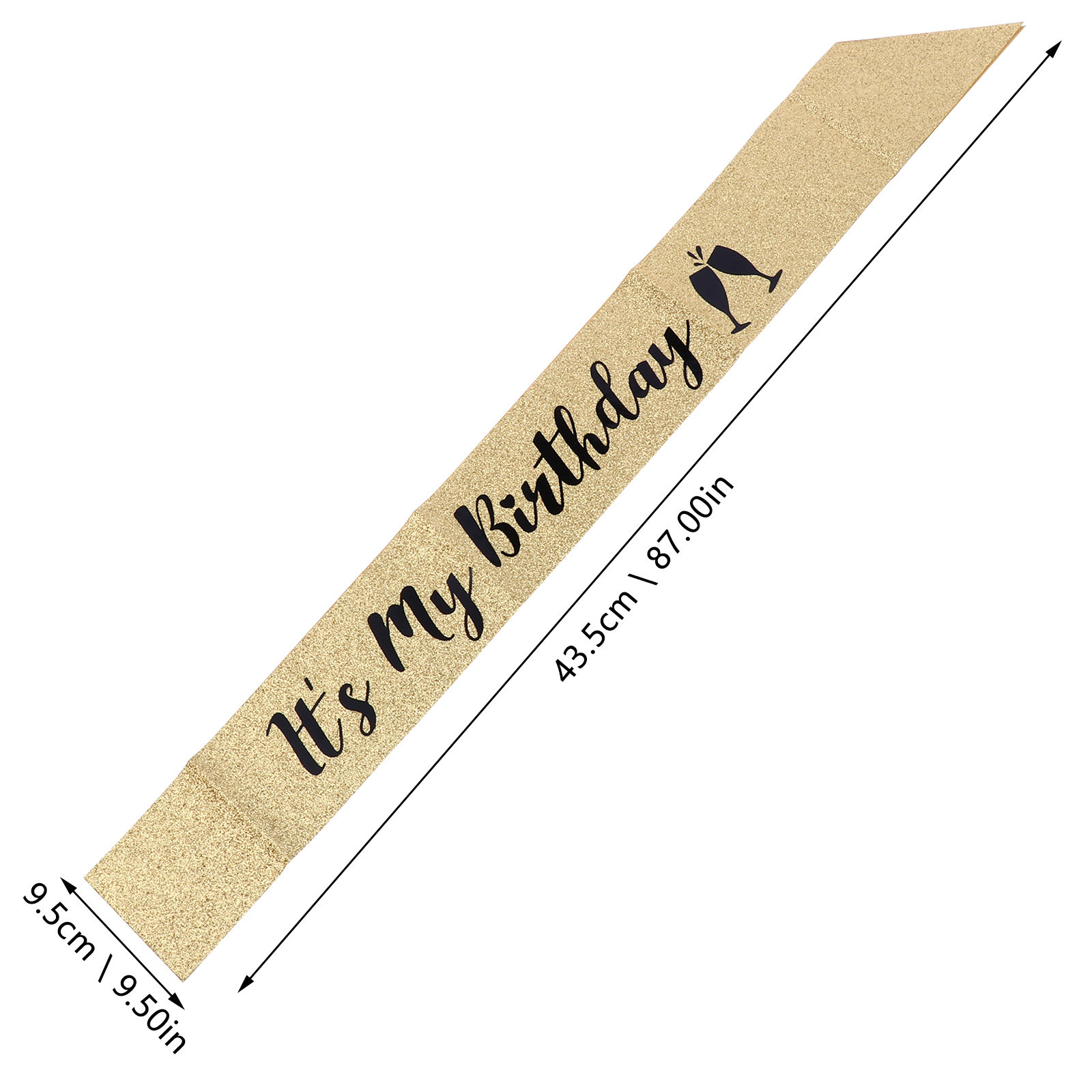 1 Stuk Glanzende Glitter Doek  - Birthday Sash Glitter recensie en prijs