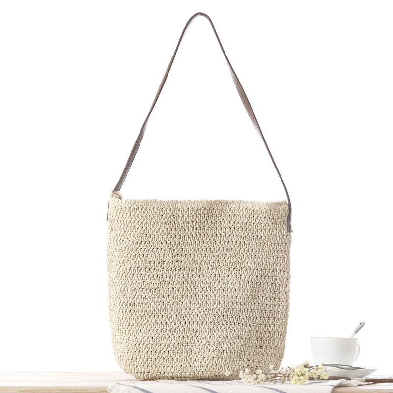 Strooien schoudertas geweven s - Paper Straw Color recensie en prijs