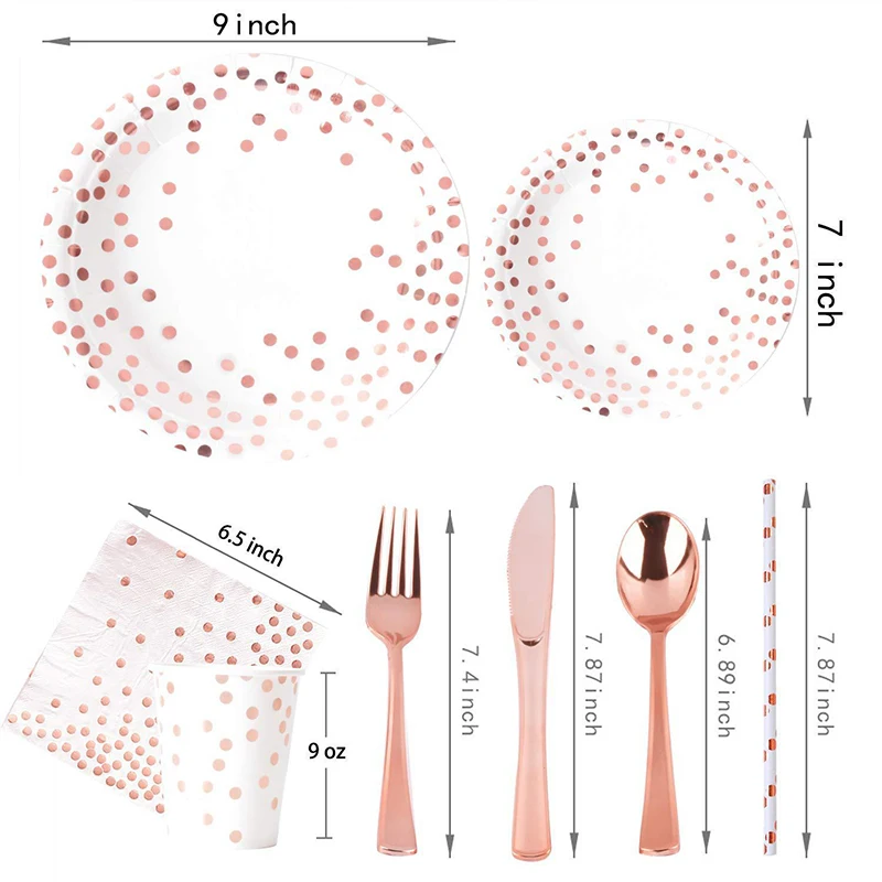 Rose Gold Party Servies Kit Ta - Paper Straw Color recensie en prijs