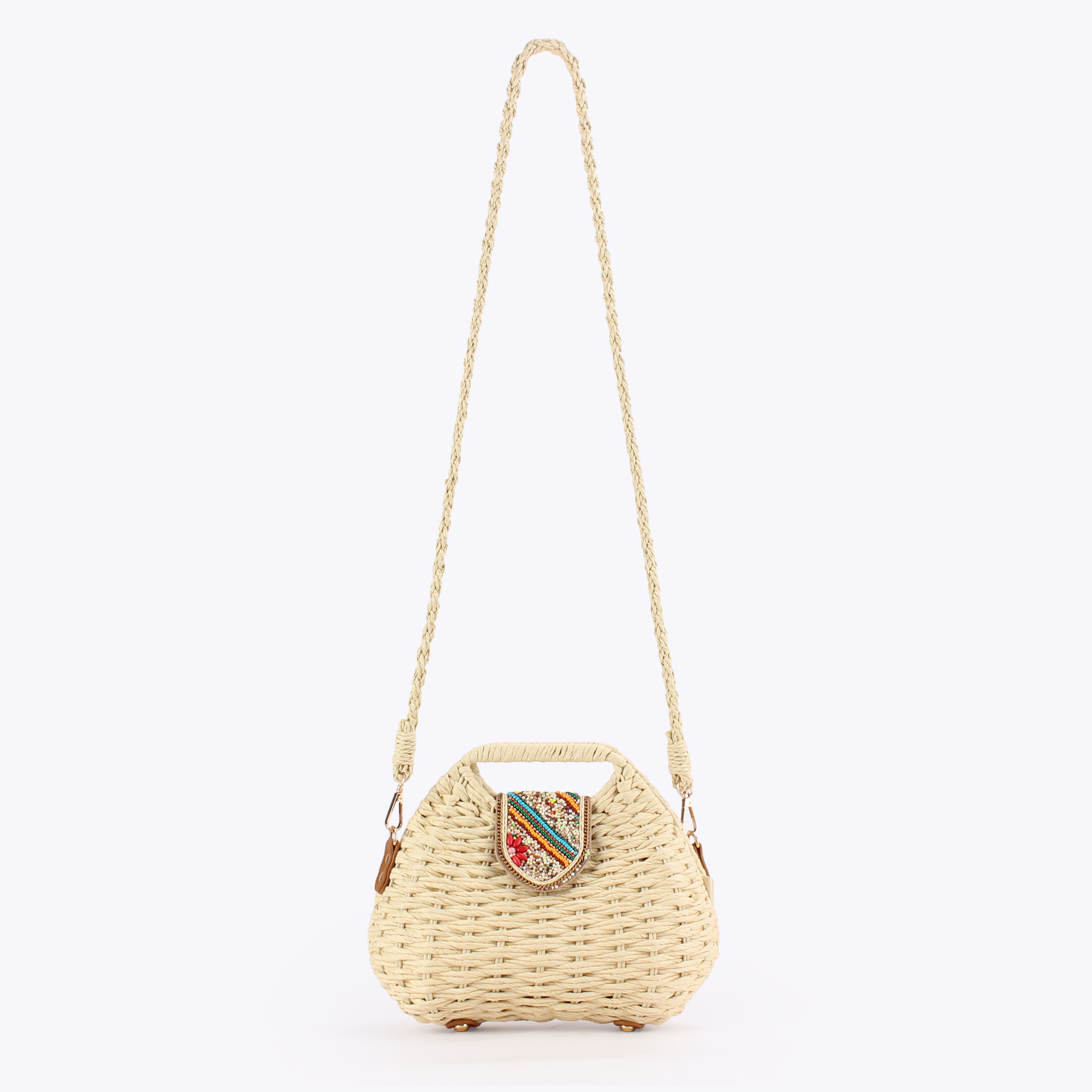 Kleurrijke kralen dames handta - Paper Straw Color recensie en prijs