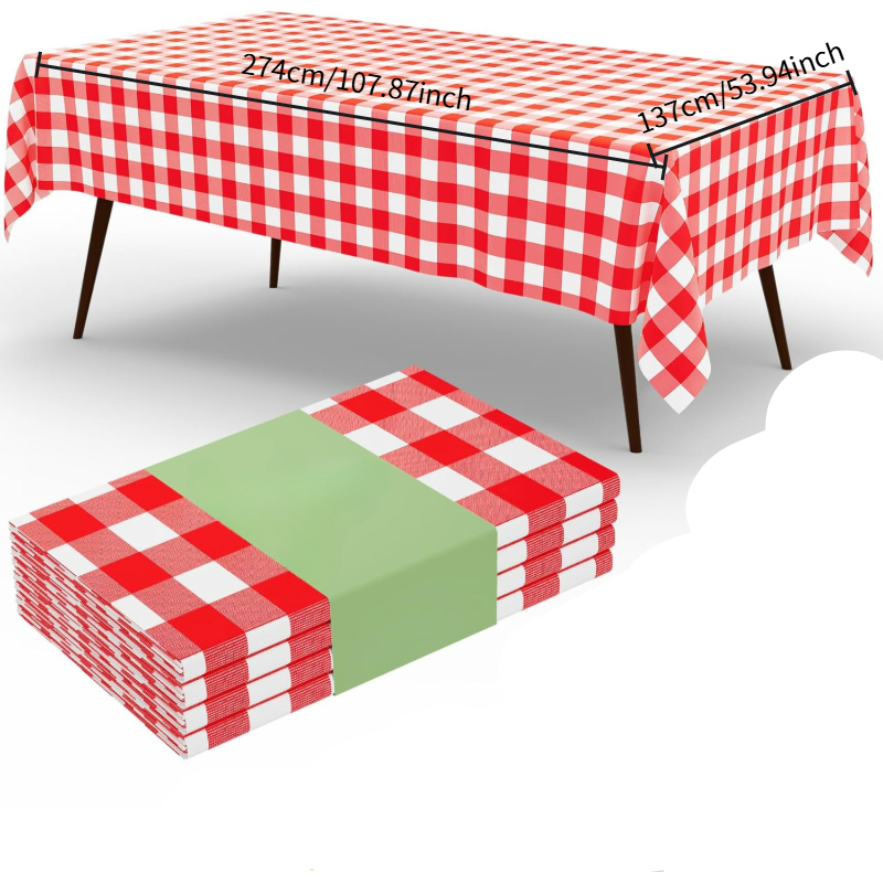 Rechthoekig rood-wit geruit ta - Table Cloth Disposable recensie en prijs