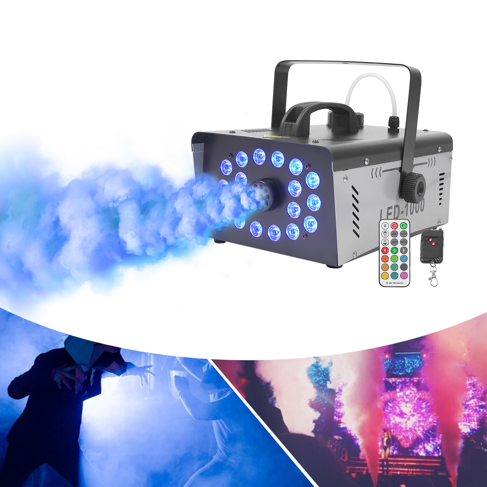 Rookmachine 1000W 18 LED Stage - Event Party Dj recensie en prijs