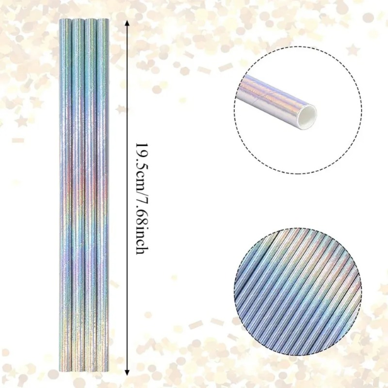 25/50/100PCS Zilver Laser Papi - Paper Straw Color recensie en prijs