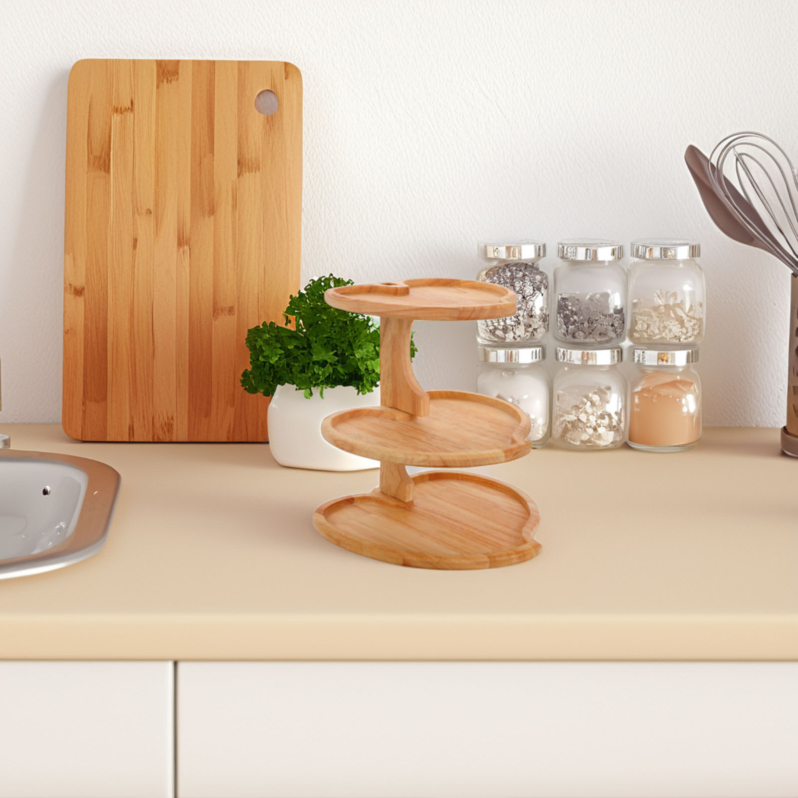 3-laags hartvormig houten dien - Cupcake Stand Tier recensie en prijs