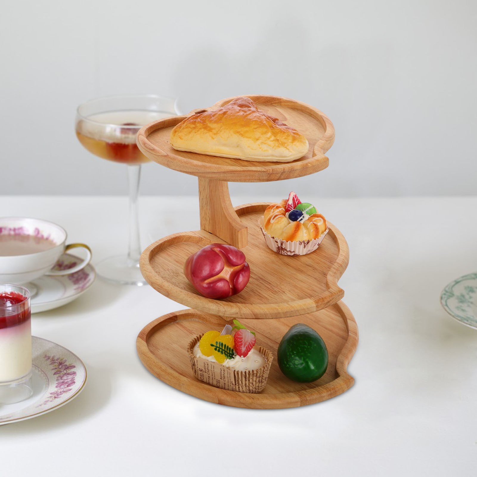 3-laags hartvormig houten dien - Cupcake Stand Tier recensie en prijs